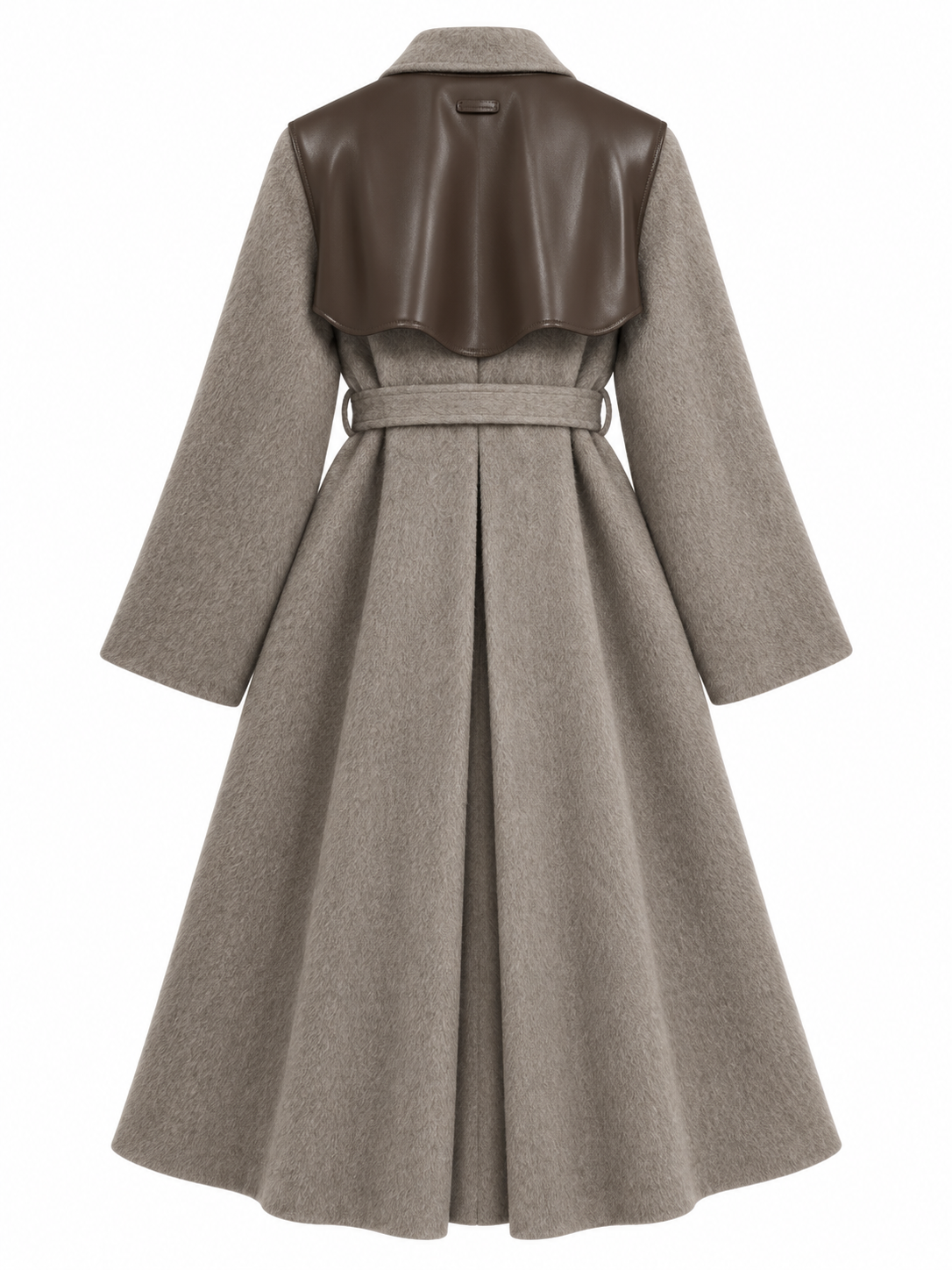 Cappotto tortora con gilet rimovibile – retro
