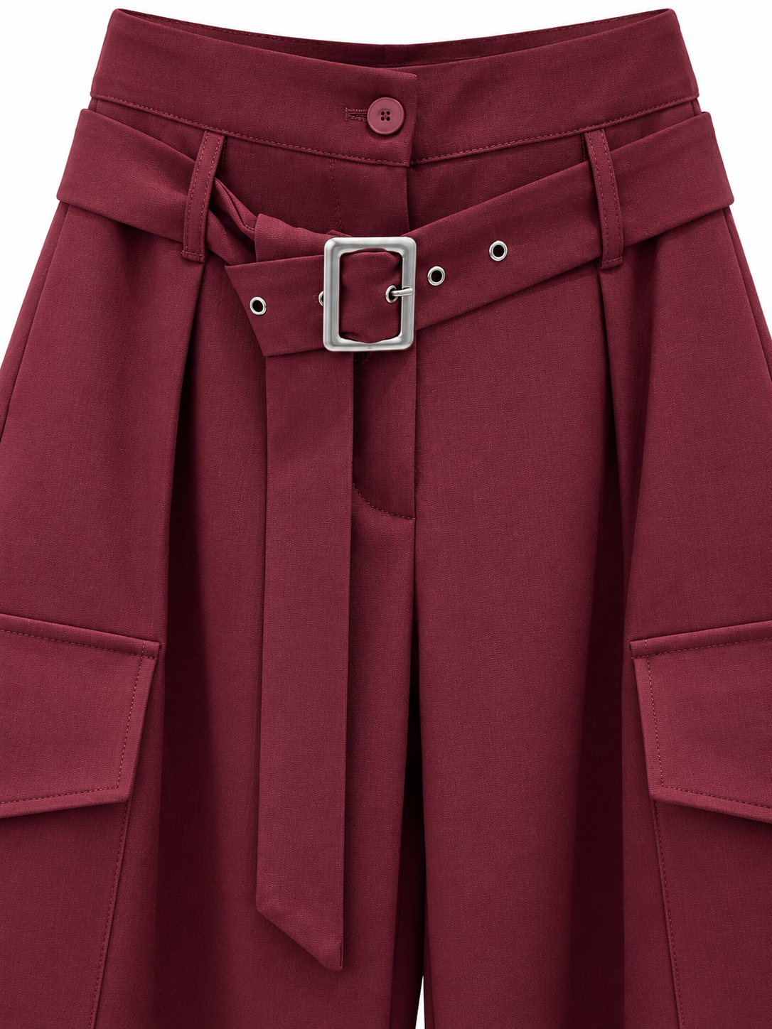 Cargo bordeaux con cintura - cintura