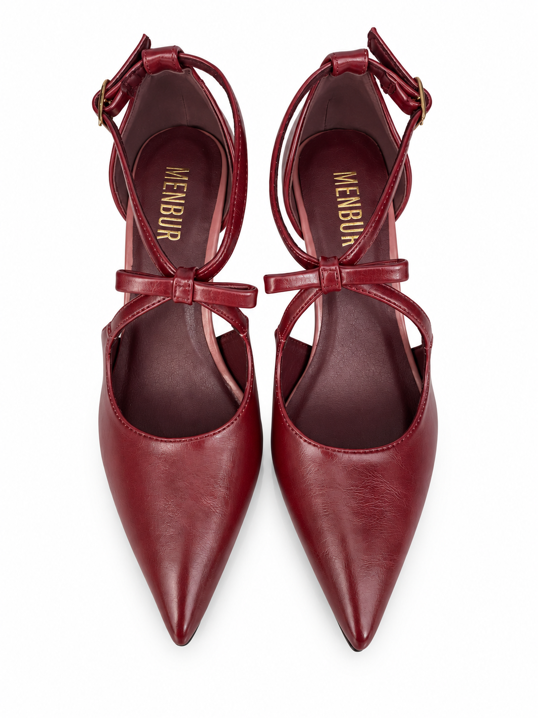 Décolleté bordeaux con fiocco e cinturino - alto