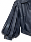 Giacca blu effetto pelle con maniche a frange – dettaglio 2