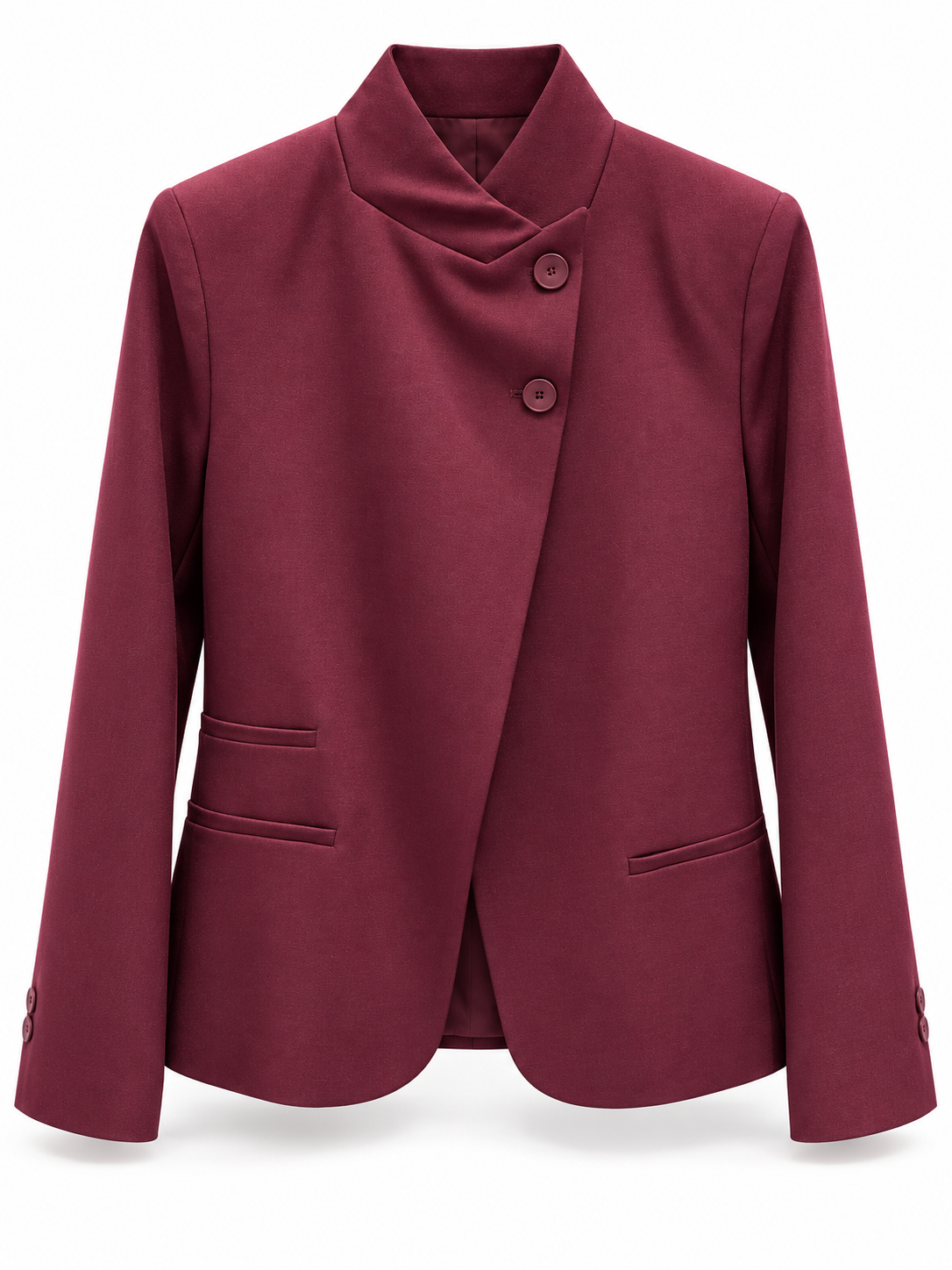 Giacca bordeaux con collo incrociato - fronte