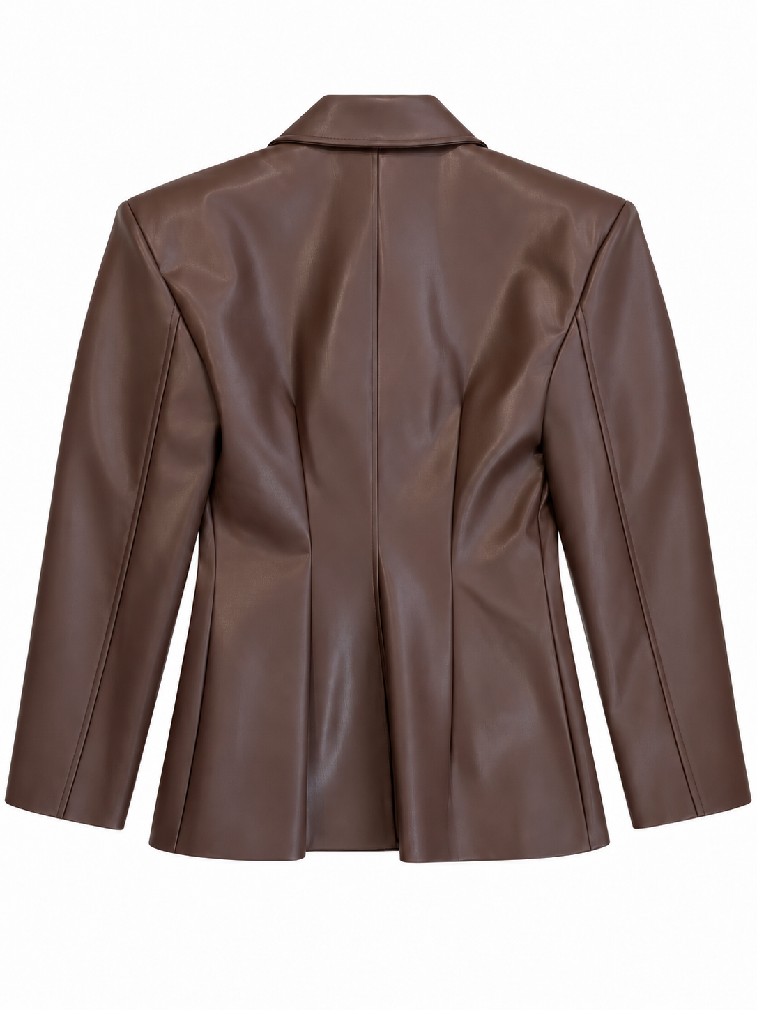 Giacca marrone in ecopelle: retro