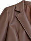Giacca marrone in ecopelle: dettaglio rever
