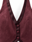 Gilet bordeaux effetto camoscio e raso - Dettaglio scollo in raso