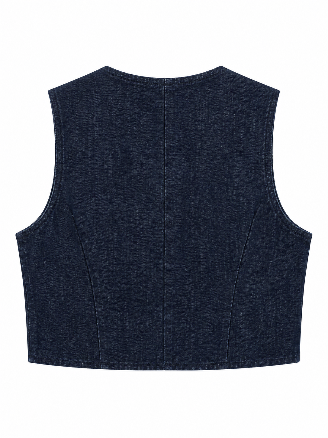 Gilet in denim blu con ricami — retro