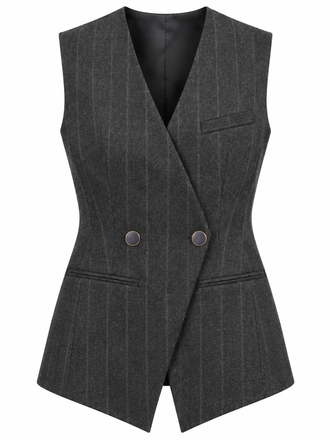 Gilet gessato antracite — fronte