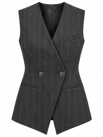 Gilet gessato antracite — fronte