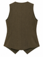 Gilet doppiopetto gessato verde oliva - retro