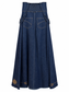 Gonna lunga in denim con bretelle e ricami – retro