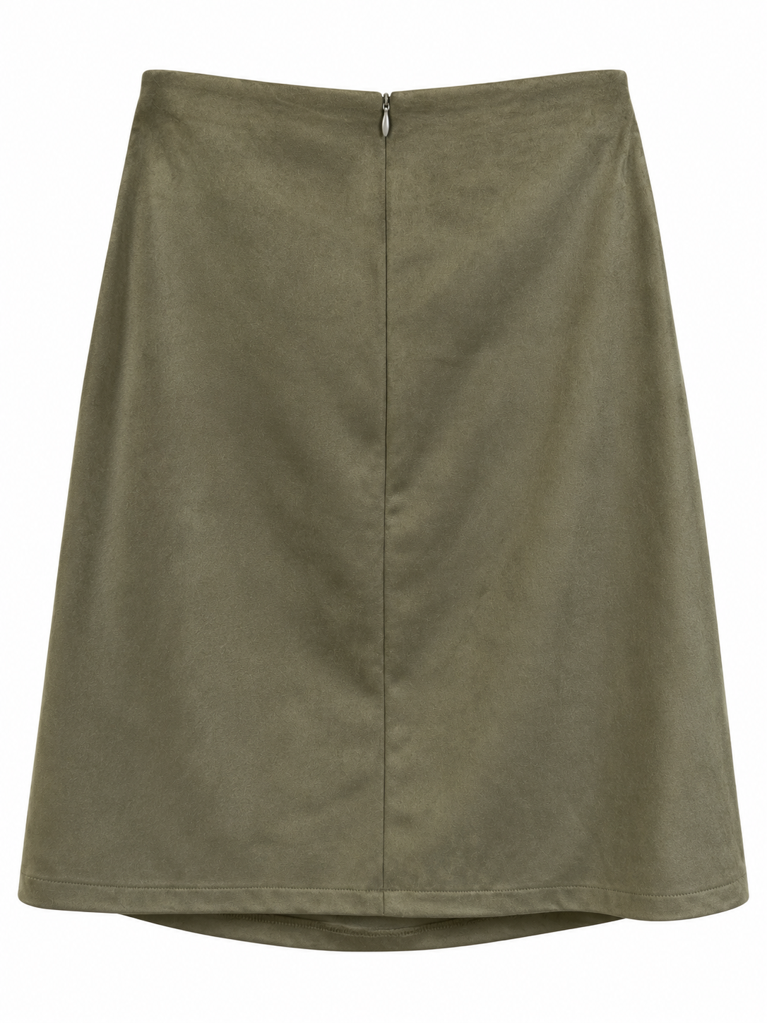 Gonna drappeggiata verde oliva effetto velluto - retro