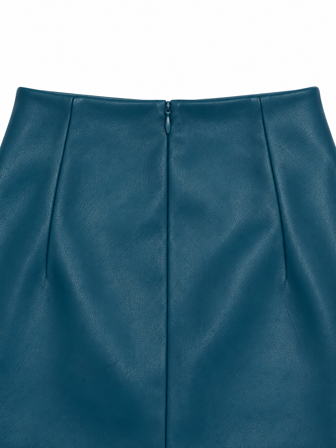 Gonna corta petrolio in ecopelle - dettaglio-zip