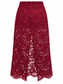 Gonna in pizzo bordeaux, retro con cerniera e spacco