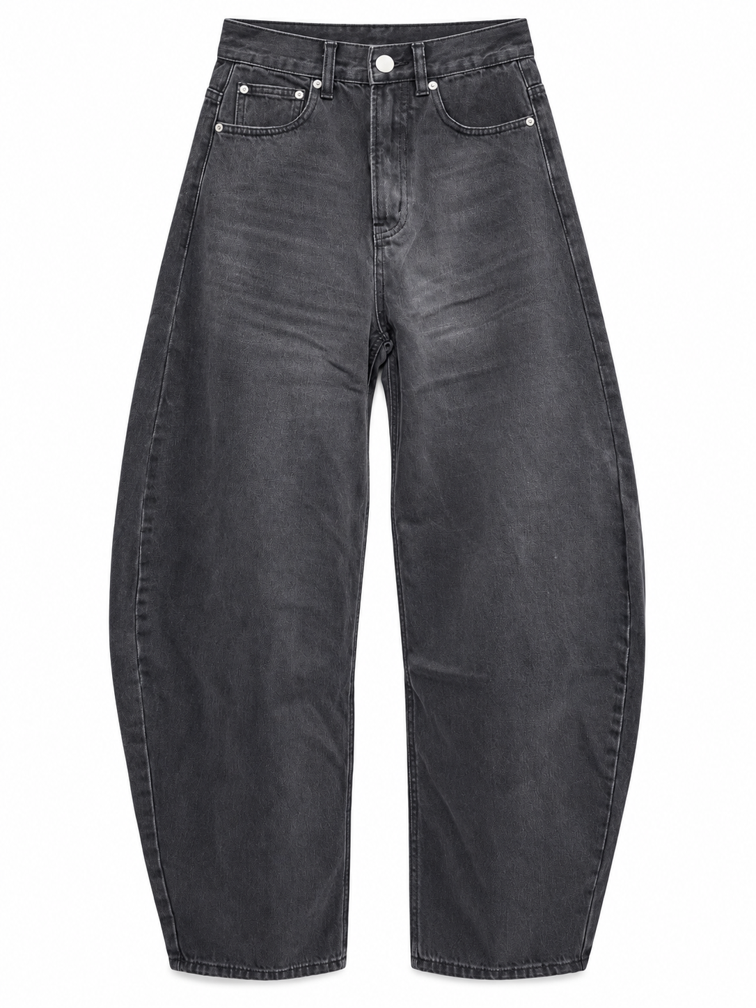Jeans barrel grigio scuro — fronte