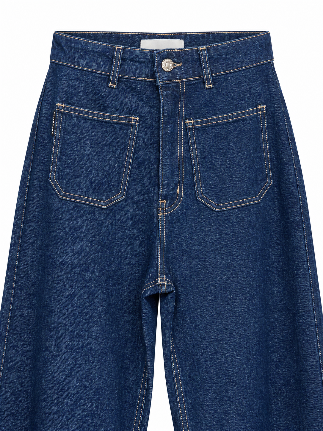 Jeans a gamba ampia con tasche applicate - dettaglio 1
