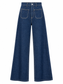 Jeans a gamba ampia con tasche applicate - fronte