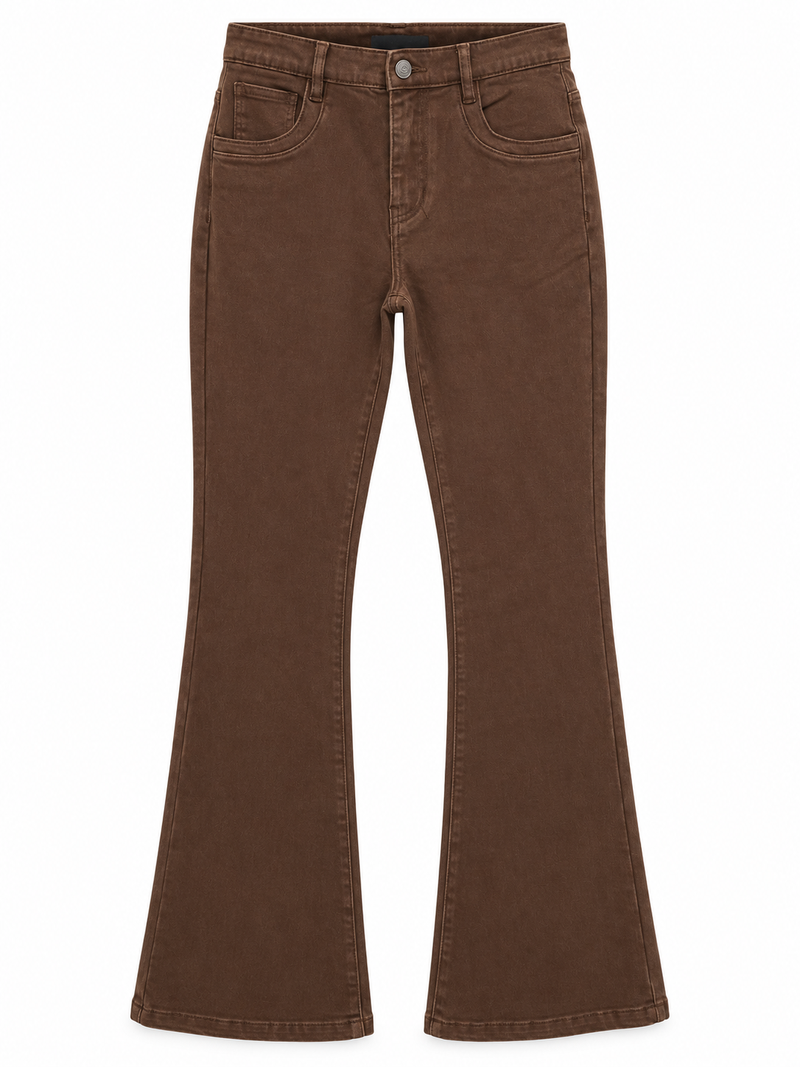 Jeans marroni a zampa