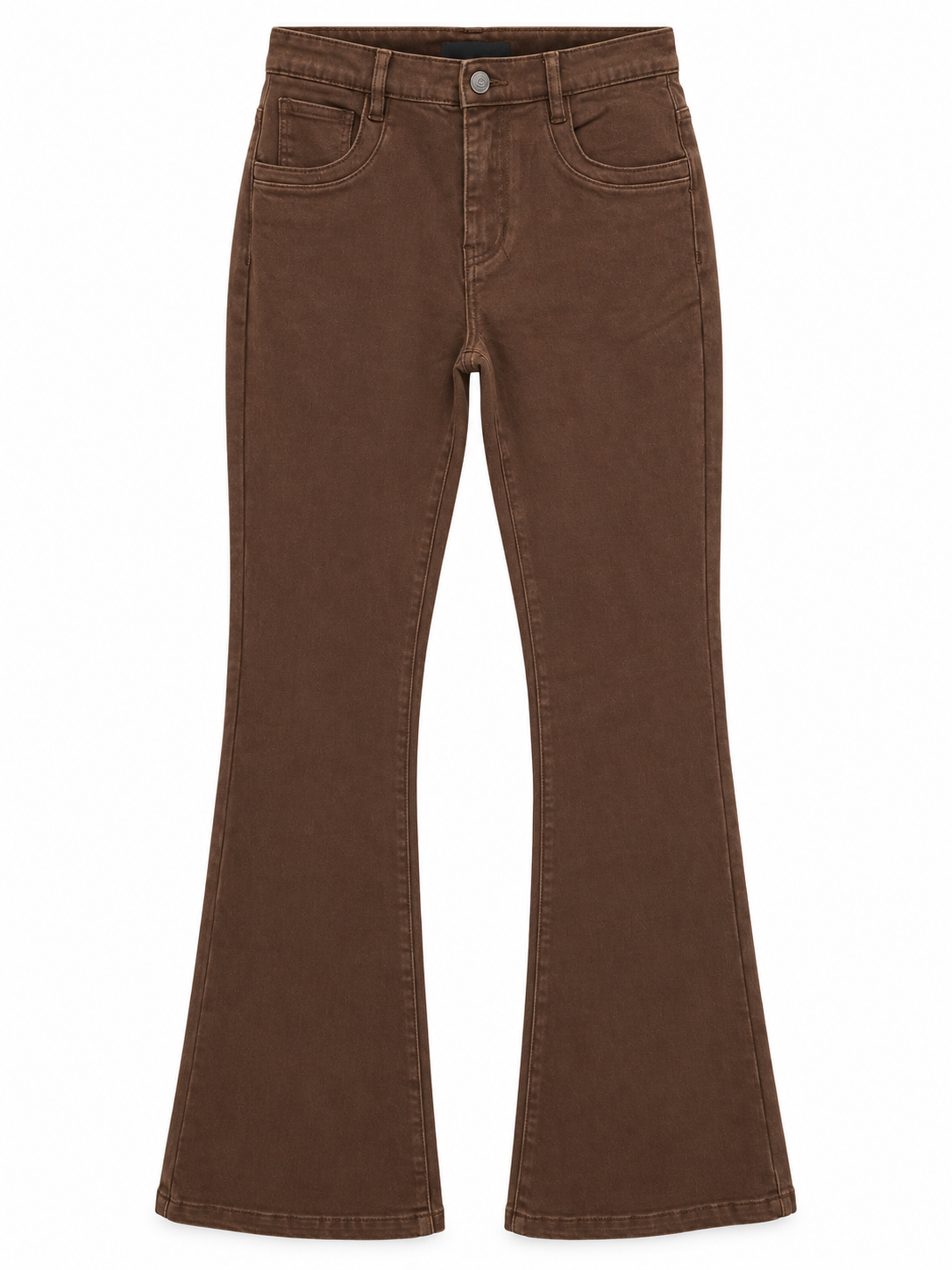 Jeans marroni leggermente svasati - fronte