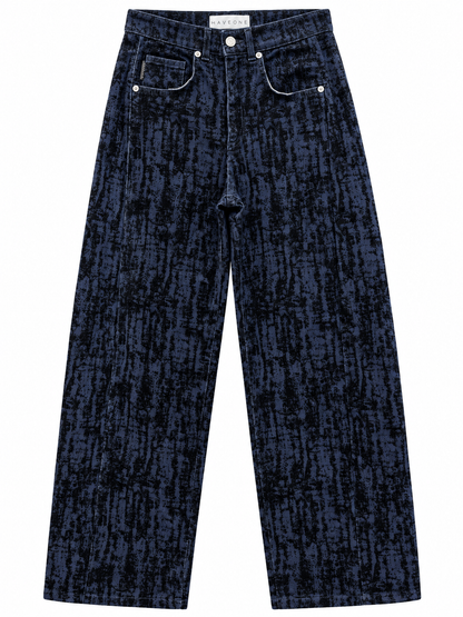 Jeans blu con velluto nero — fronte
