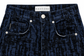 Jeans blu con velluto nero — tasche