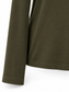 Dettaglio manica e fondo maglia verde oliva