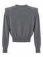 Maglione grigio in lana con spalle imbottite - Vista posteriore