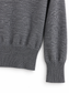 Maglione grigio in lana con spalle imbottite - Dettaglio fondo e polsino a coste