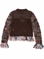 Maglione marrone con nastro intrecciato: retro
