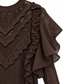 Maglione marrone traforato con volant - volant
