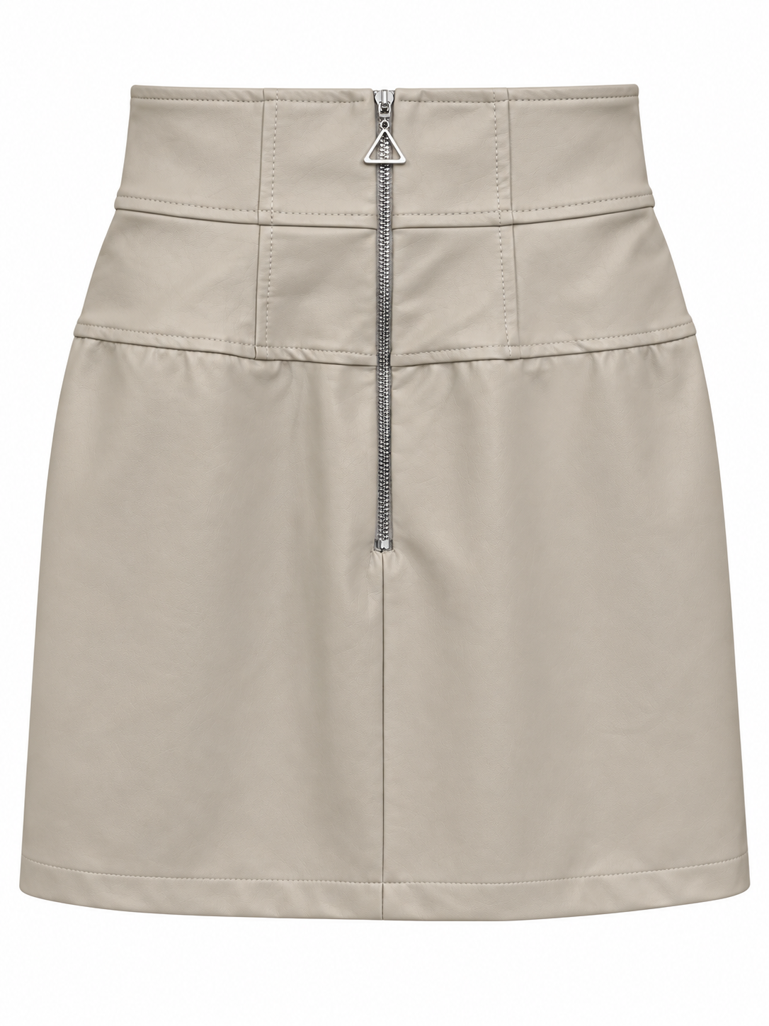 Minigonna greige in ecopelle retro