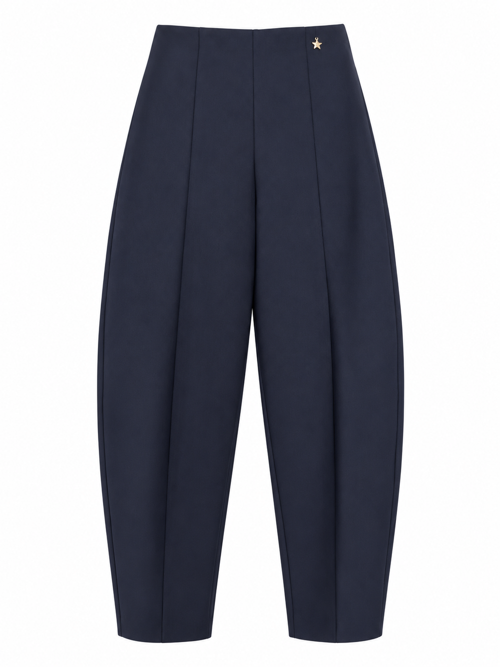 Pantalone baloon blu a vita alta