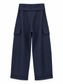 Pantalone cargo blu con cintura — retro