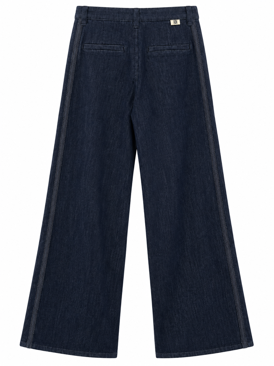 Pantalone in denim blu con ricami — retro