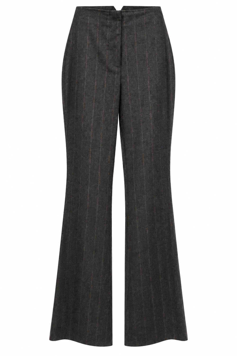 Pantalone gessato antracite a zampa
