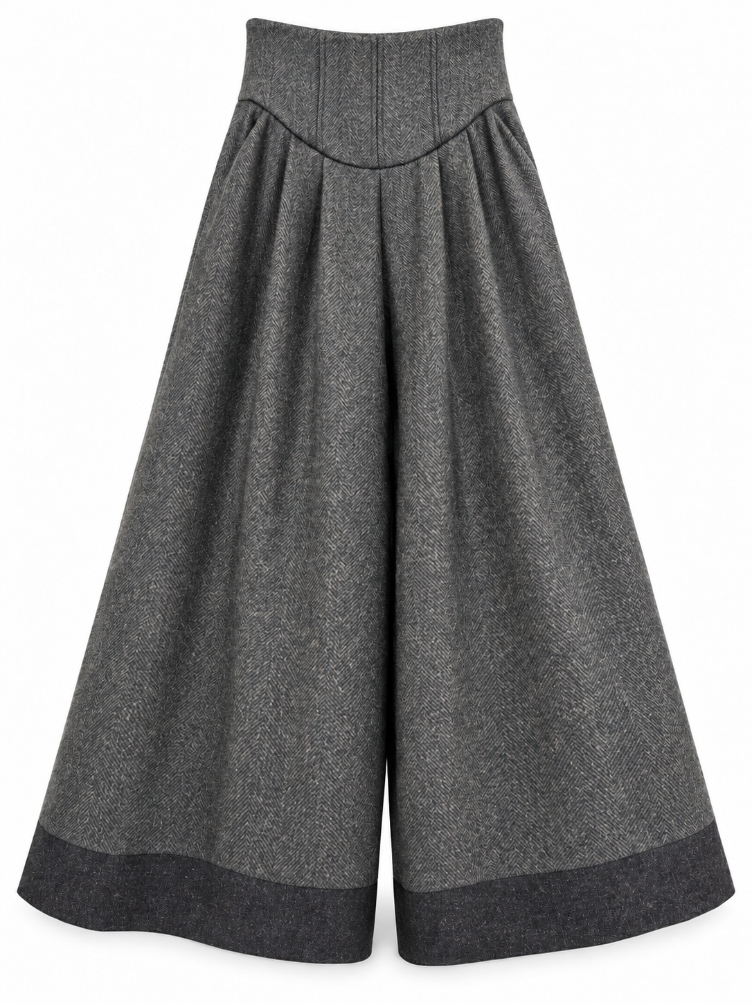 Pantalone grigio a spina di pesce — fronte