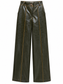 Pantaloni verde oliva effetto pelle - fronte