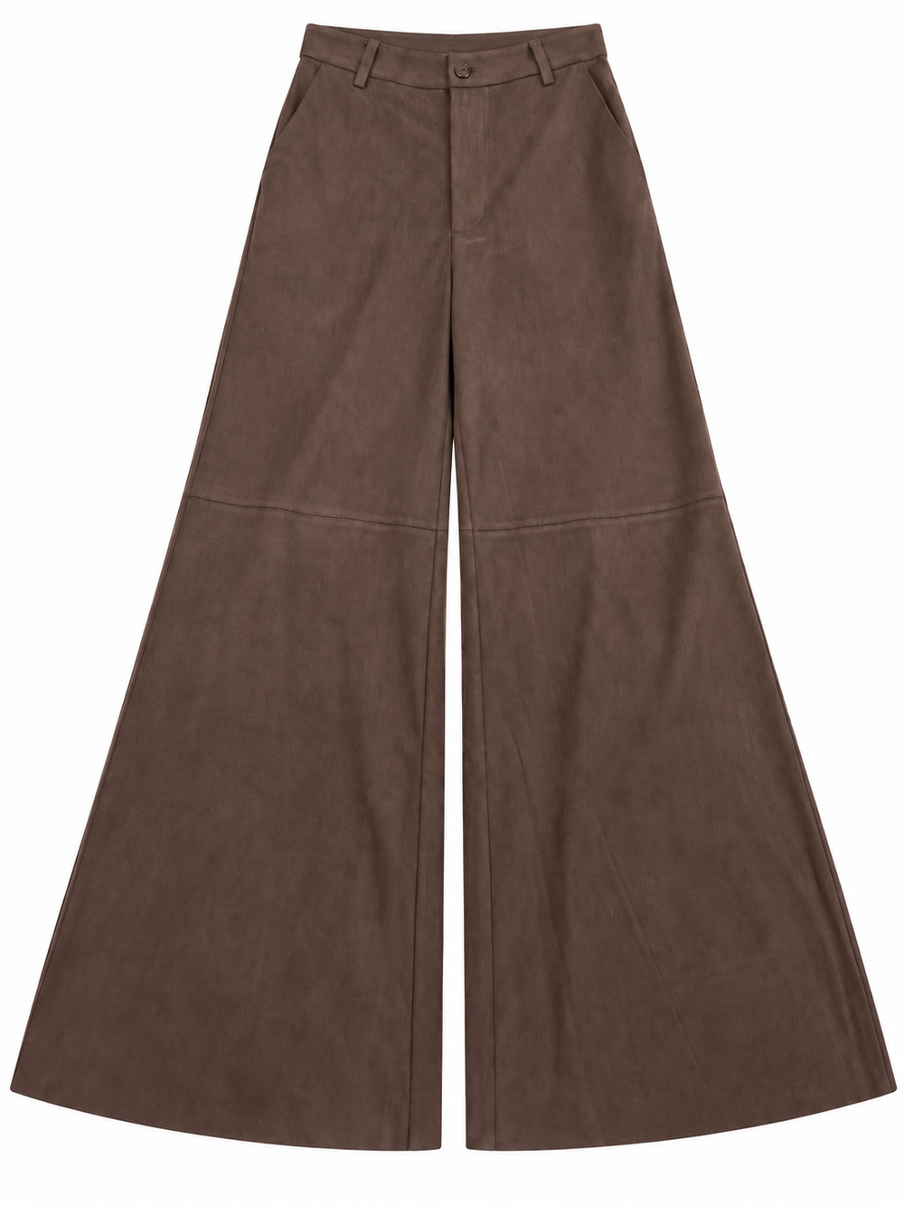 Pantaloni palazzo marroni effetto camoscio