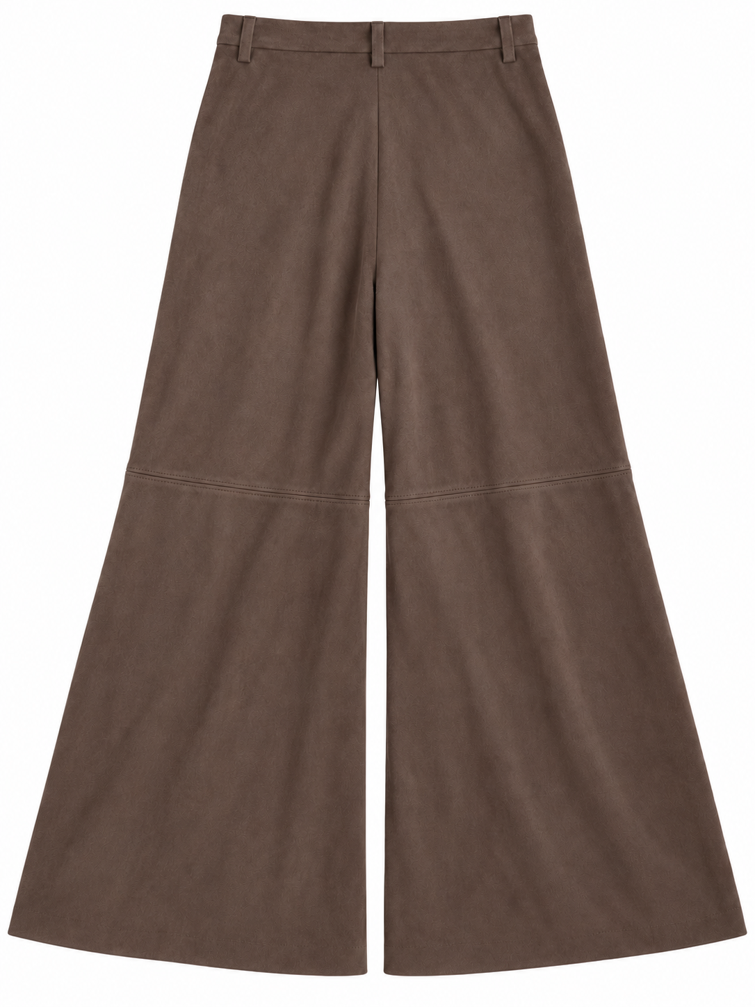 Pantaloni palazzo marroni effetto camoscio - retro