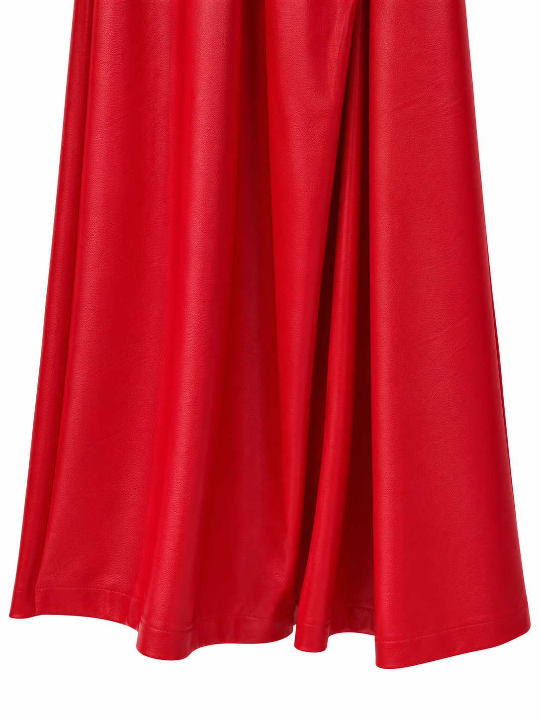 Pantaloni palazzo rossi in ecopelle - Dettaglio fondo
