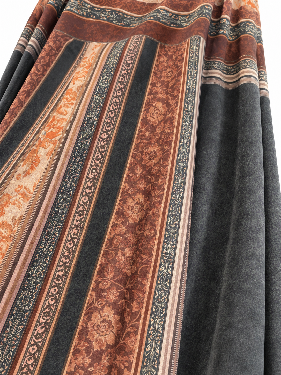 Pantaloni palazzo stampa foulard effetto scamosciato - tessuto