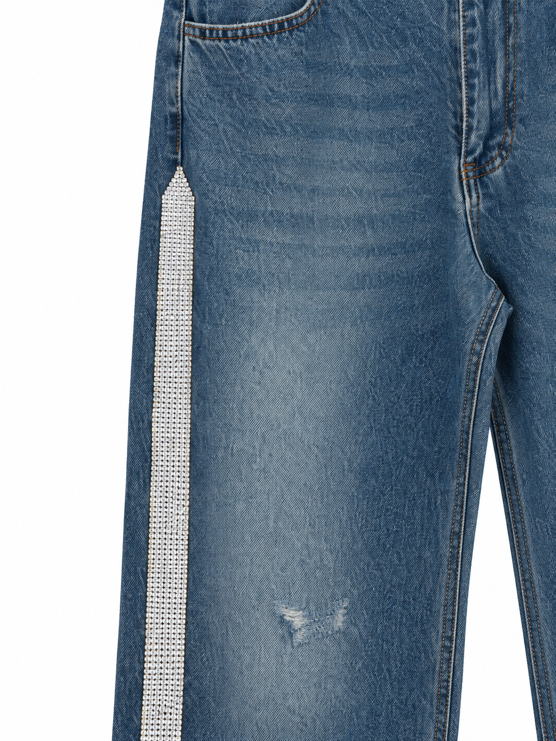 Jeans con bande di strass - dettaglio 1