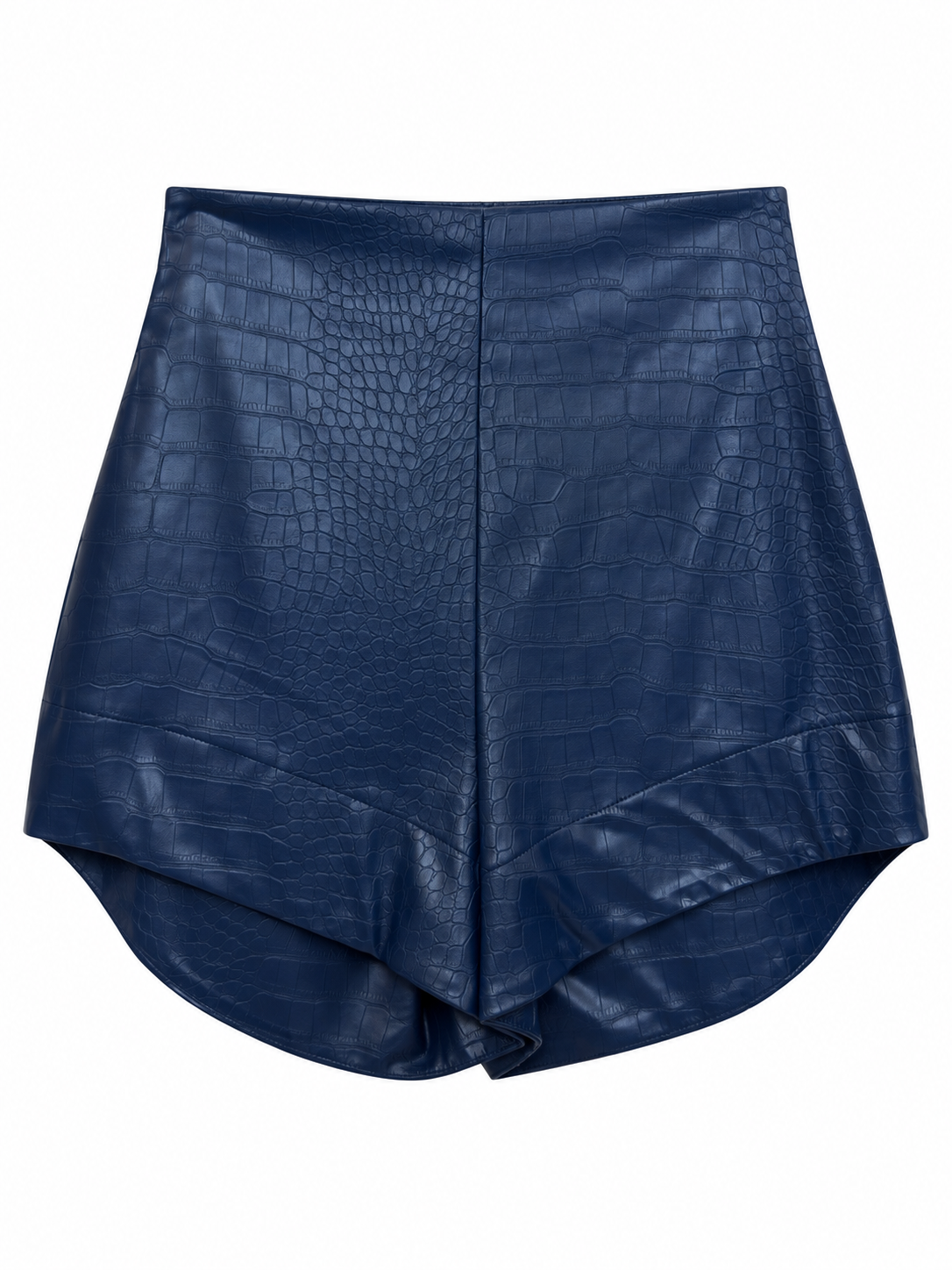 Shorts blu effetto coccodrillo - fronte