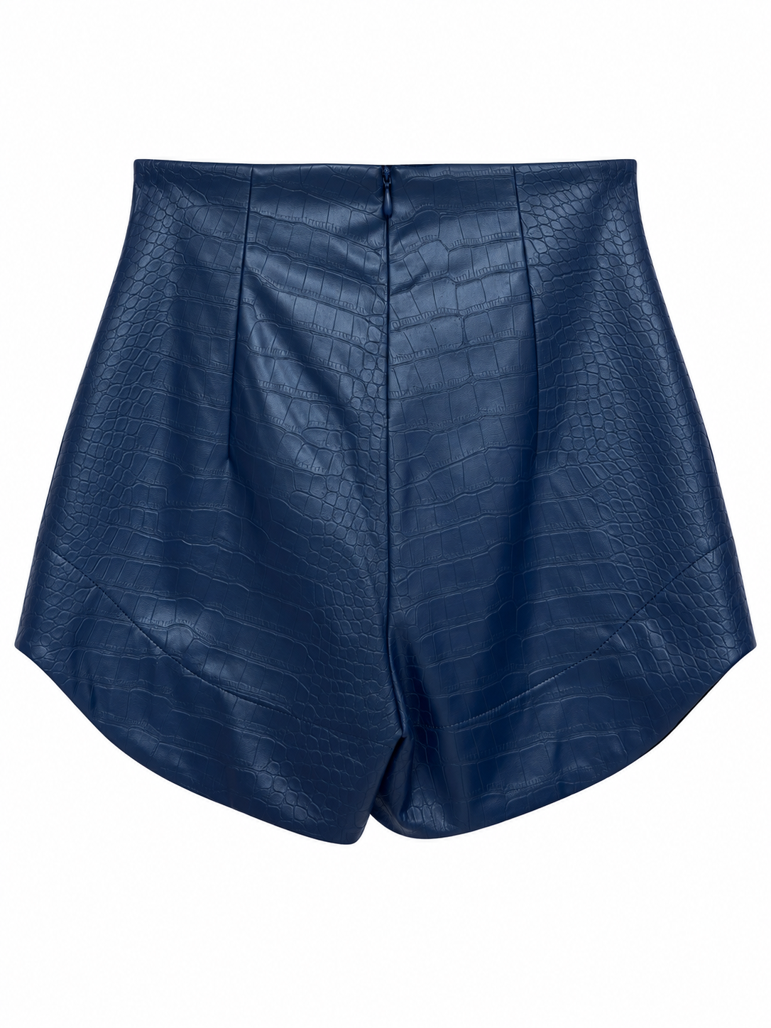 Shorts blu effetto coccodrillo - retro