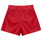 Shorts rossi in ecopelle a vita alta - Vista posteriore