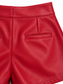 Shorts rossi in ecopelle a vita alta - Dettaglio tasca posteriore