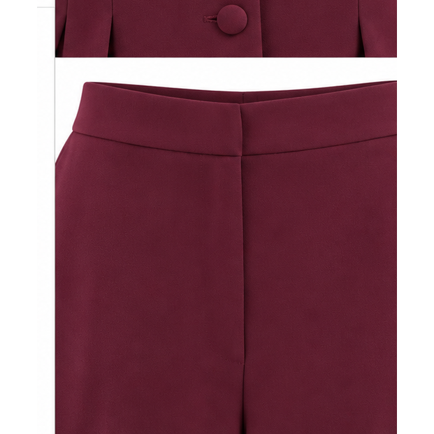 Dettaglio vita pantalone borgogna
