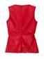 Top rosso in ecopelle con drappeggio laterale - Vista posteriore