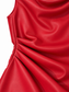 Top rosso in ecopelle con drappeggio laterale - Dettaglio drappeggio laterale