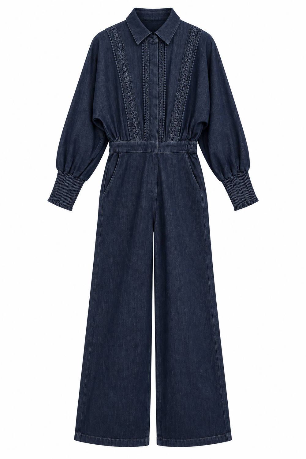 Tuta in denim con passamanerie