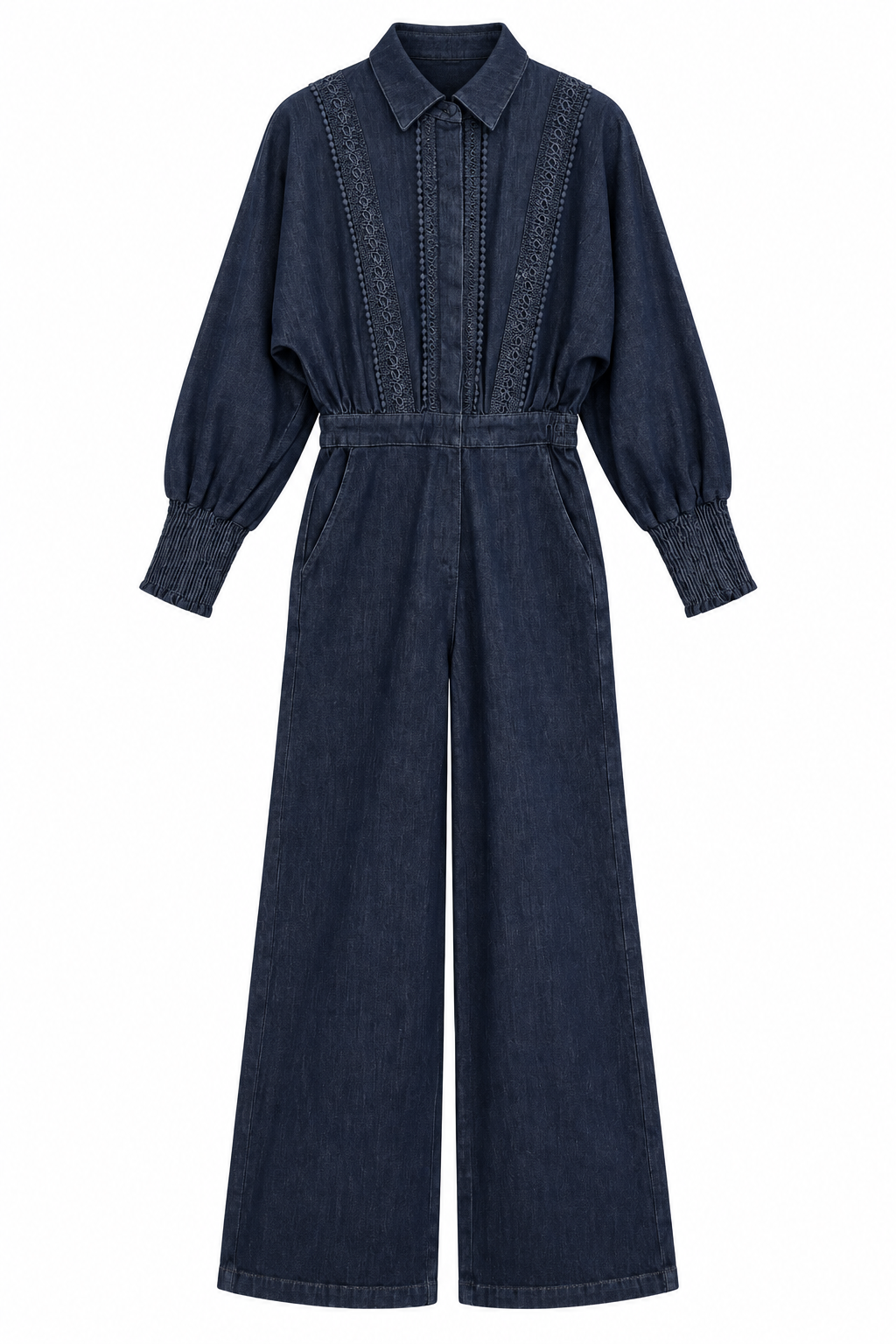 Tuta in denim blu — fronte
